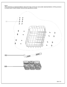 LOWER RACK ASSEMBLY Diagram and Parts List for GDF610SSK0SS  General Electric Dishwasher