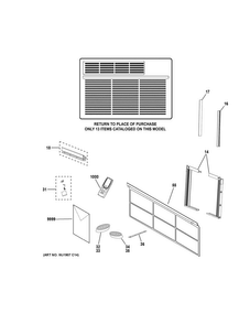 Room Air Conditioner Diagram and Parts List for AEH10AVL1  General Electric Air Conditioner