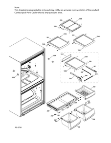FRESH FOOD SHELVES Diagram and Parts List for ADRS0MBZIRSS  General Electric Refrigerator