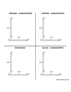 Cafe Customization Diagram and Parts List for CDB36RP2PBS1  General Electric Refrigerator
