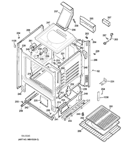 BODY PARTS Diagram and Parts List for JCGBS10DEF1WW  General Electric Range
