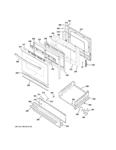 DOOR & DRAWER PARTS Diagram and Parts List for RGB530DEH3BB  General Electric Range