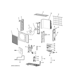Part Location Diagram of WJ71X35876 GE FRONT GRILLE