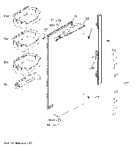 Fresh food door - lh Diagram and Parts List for GWE19JGLNFBB  General Electric Refrigerator