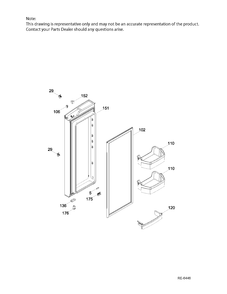 FF DOOR RH Diagram and Parts List for GNE25DSKAKSS  General Electric Refrigerator