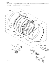 DRUM Diagram and Parts List for GTD86GSMJ0MC  General Electric Dryer