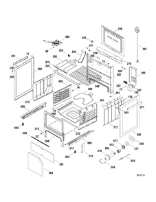 BODY PARTS Diagram and Parts List for BCB61SM1SS  General Electric Range