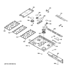 Control Panel & Cooktop Diagram and Parts List for C2S985SET7SS  General Electric Range