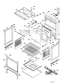 BODY PARTS Diagram and Parts List for RCBS536DN3WW  General Electric Range