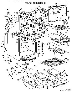 Cabinet Parts Diagram and Parts List for TBX23DGB  General Electric Refrigerator
