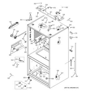 Case Parts Diagram and Parts List for GNE29GGKBWW  General Electric Refrigerator