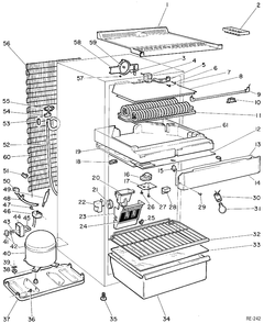CABINET Diagram and Parts List for 32118-3  General Electric Refrigerator