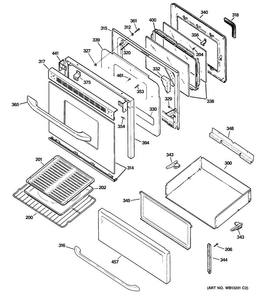 Door & Drawer Parts Diagram and Parts List for RCB790SJ1SA  Hotpoint Range