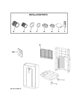 Room Air Conditioner Diagram and Parts List for HPND14XCT-EN1  General Electric Air Conditioner