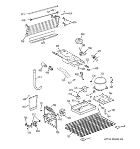 Unit Parts Diagram and Parts List for GTT18GBDCRCC  General Electric Refrigerator