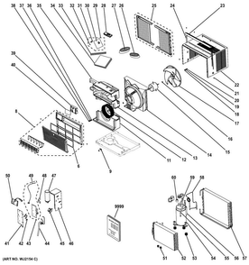 Part Location Diagram of WJ43X21205 GE FOAM INSULATION PANEL