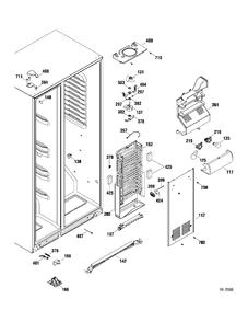 FZ SECTION Diagram and Parts List for GSR25VGTABB  General Electric Refrigerator