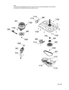 PUMP & DRIVE COMPONENTS Diagram and Parts List for GTW460BMK1WW  General Electric Washer