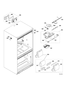 FF SECTION Diagram and Parts List for PDRS0MBYCLSS  General Electric Refrigerator