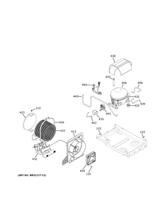 Machine Compartment Diagram and Parts List for ZIF181NBRAII  General Electric Freezer
