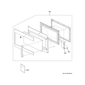 Door Parts Diagram and Parts List for PVM9179RY1SS  General Electric Range Hood