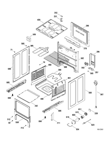 BODY PARTS Diagram and Parts List for JCBC35WK2WW  General Electric Range
