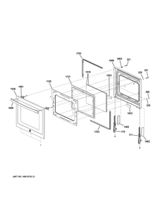 Lower Door Parts Diagram and Parts List for PT9900SW1SS  General Electric Wall Oven