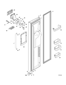 FZ DOOR Diagram and Parts List for DSRF5KGXCEWW  General Electric Refrigerator