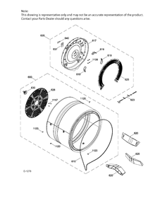 DRUM Diagram and Parts List for GTD45EAMJ2WS  General Electric Dryer