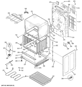 Lower Oven Diagram and Parts List for JB850SF4SS  General Electric Range