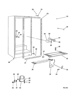 VERTICAL FREEZER Diagram and Parts List for 831401  General Electric Freezer