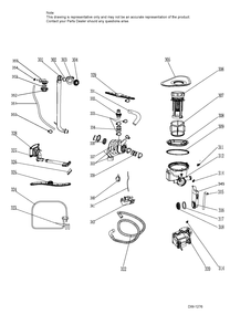 SUMP & MOTOR MECHANISM Diagram and Parts List for GDWF400V01BB  General Electric Dishwasher