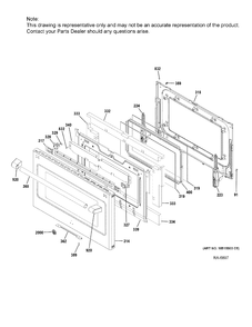 LOWER DOOR Diagram and Parts List for CCGS995EEL1DS  General Electric Range