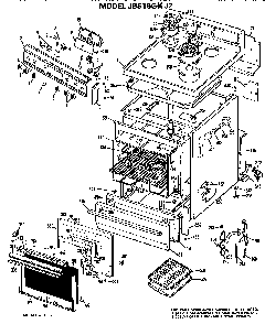 Part Location Diagram of WB38X72 GE DISCONTINUED