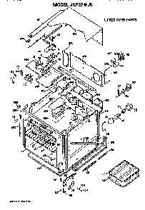 Upper Oven Diagram and Parts List for JKP27J5  General Electric Wall Oven