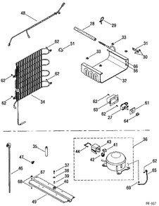 SYSTEM GROUP Diagram and Parts List for TAC4SNYBW  General Electric Refrigerator