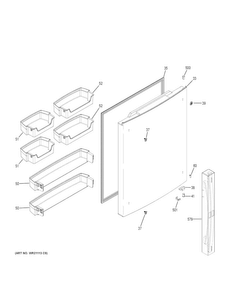 Fresh Food Door Diagram and Parts List for GDE25ESKBRSS  General Electric Refrigerator