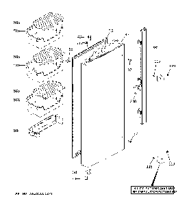 Fresh food door - lh Diagram and Parts List for CWE19SP2NNS1  General Electric Refrigerator