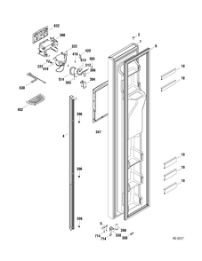 FZ DOOR Diagram and Parts List for GSRS3KLXAFSV  General Electric Refrigerator