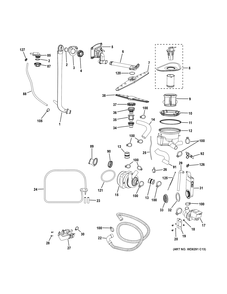 MOTOR-PUMP MECHANISM Diagram and Parts List for ZBD1870N02SS  General Electric Dishwasher