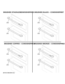 Cafe Customization Diagram and Parts List for CTD90DP3N1D1  General Electric Range