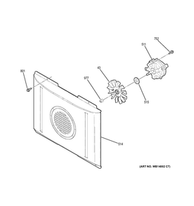 Convection Fan Diagram and Parts List for JB870SF4SS  General Electric Range