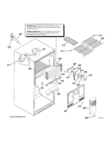 FZ SECTION Diagram and Parts List for 38768RBWWRBS  General Electric Refrigerator