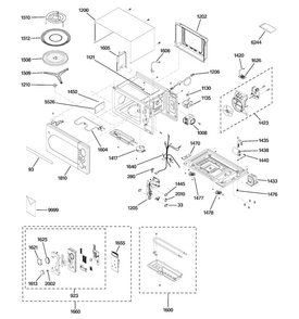 Microwave Diagram and Parts List for JES1288SH01  General Electric Microwave