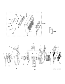 GRILLE & CHASSIS PARTS Diagram and Parts List for AJEM12DCFL2  General Electric Air Conditioner