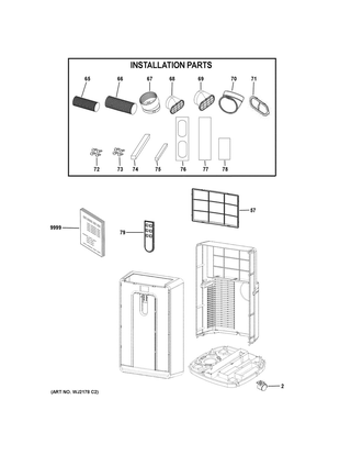 Room Air Conditioner Diagram and Parts List for HPND14XHT  General Electric Air Conditioner