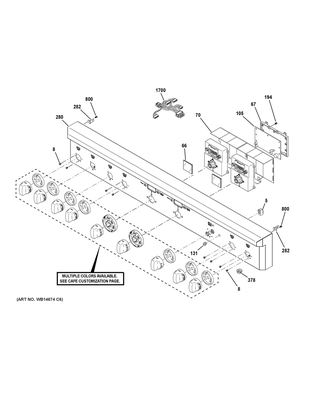 Control Panel Diagram and Parts List for C2Y486P2M1S1  General Electric Range