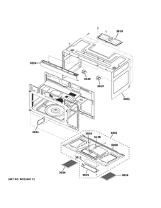 Oven Cavity Parts Diagram and Parts List for JNM3184DP9BB  General Electric Microwave