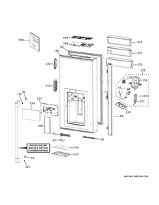 Part Location Diagram of WR78X45838 GE REFRIGERATOR DOOR - LEFT HAND
