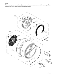 DRUM ASM Diagram and Parts List for GTMX180ED4WW  General Electric Dryer